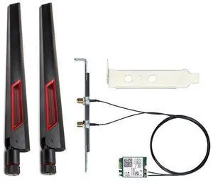 10Dbi Antenna Wi-Fi 6E AX210 Bluetooth 5.3 5374Mbps 2.4Ghz 5Ghz 6Ghz 802.11ax/ac M.2 2230 Key E Desktop Kit Wireless Adapter AX210NGW Windows 10/11