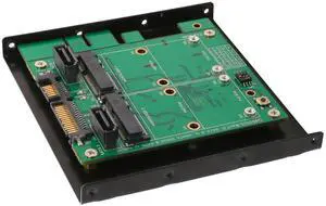 Syba SATA III to Dual mSATA SSD RAID Adapter - 3.5 Inch Mount or PCI Slot Mount SY-ADA40101