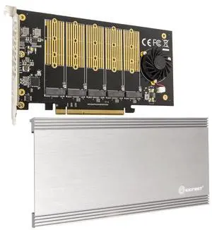 5 Slot M.2 B-Key SATA Base SSD PCI-e 3.0 x2 Bandwidth Expansion Card Require x16 Slot SI-PEX40142