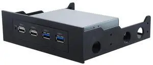 Sedna 2-Port USB 3.0 + 2-Port USB 2.0 3.5" Floppy Bay Front Panel with 5.25" Mounting Kit