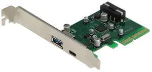 SEDNA - PCIE USB 3.1 1 Port Type C + 1 Port Type A Adapter - 10 Gbps