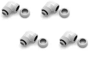 Barrow G1/4" to 14mm Multi-Link Fitting, 90 Degree Rotary, White, 4-pack