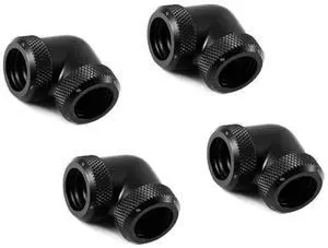 Barrow 14mm Multi-Link to Multi-Link Fitting, 90 Degree Angle, Black, 4-pack