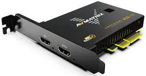 AVMATRIX VC12-4K PCIE Capture Card 4k for Game Livestream and Record in 4K60 UHD with Ultra-Low Latency on PS5 PS4/Pro Xbox Series X/S Xbox One X/S in OBS Works with Windows and Linux