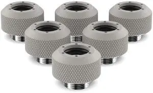 PrimoChill 1/2in. Rigid RevolverSX Series Fitting - 6 Pack - TX Matte Silver