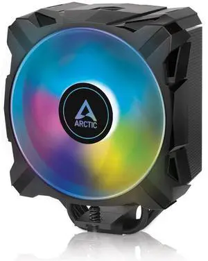 ARCTIC Freezer i35 A-RGB - Single Tower CPU Cooler with A-RGB, Intel Specific, Pressure Optimized 120 mm P-Fan, 2001700 RPM, 4 Heat Pipes, incl. MX-5 Thermal Paste - Black