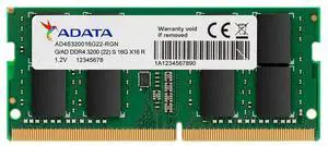 ADATA Premier 16GB (1x16GB) DDR4 3200MHz CL22 PC4-25600 260-Pin SODIMM Memory RAM Single Pack(AD4S320016G22-SGN)
