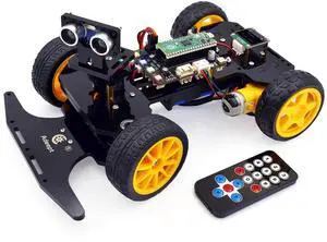Adeept Smart Car Kit Compatible with Raspberry Pi Pico, Line Tracking, Obstacle Avoidance, Colorful Light, DIY STEM IR Remote Controlled Educational Robot Car Kit with MicroPython Code and Tutorials