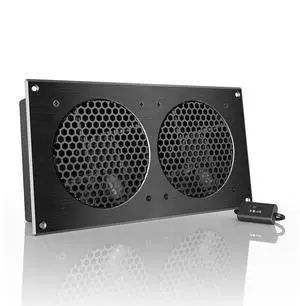 AC Infinity AIRPLATE S7, Quiet Cooling Fan System 12" with Speed Control, for Home Theater AV Cabinets