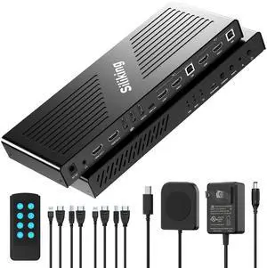 Siliking 4K HDMI KVM Switch for Dual Monitor Setup - Effortless Management of 2 Computers with 2 Monitors, Expanded Connectivity, Low Latency Switching, and Broad Compatibility