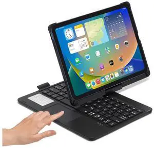 HENGHUI iPad 10th Generation Keyboard Case with TouchPad 360 Rotating Backlight Rotate Fold Bluetooth Foldable Keyboard Cover for iPad 10 2022 10.9 inch (Black)