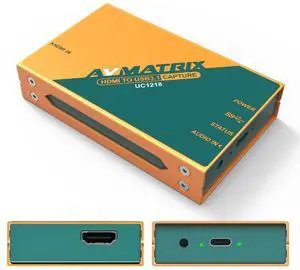 AVMATRIX UC1218 Video Capture Card with HDMI 2.0 to USB 3.0-C for Live Streaming in 1080P60 for Online Conference Church Live Stream Online Teaching on OBS Vmix YouTube Zoom Teams Twitch PC/Mac