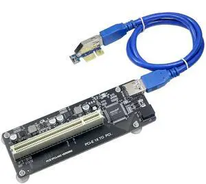 PCIe to PCI Adapter | Single/Dual Slot Converter with USB 3.0 Cable | Legacy Device Expansion for Audio Interfaces & Capture Cards