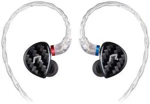 NXEars Sonata High-Performance AGL IEM Earphones with Silver Plated MMCX Cable (Black)