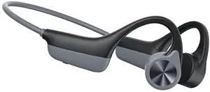 RR SPORTS Bone Conduction Headphones, Open Ear Headphones Bluetooth 5.3 Sport Headphones Wireless Earphone with Microphone, Sweatproof Headset for Running, Cycling, Driving (Black & Grey)