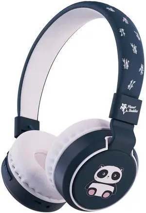 Planet Buddies Kids Headphones, Foldable Wireless On Ear Bluetooth Headphones for Kids with Microphone, 85dB Volume Limiter, Cute Panda Kids Earphones for Tablets and Phones, Travel, School & Music