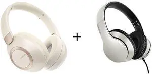 LORELEI X6 Wired Over Ear Headphones & B-C6 Wireless Over Ear HeadphonesSpace Black