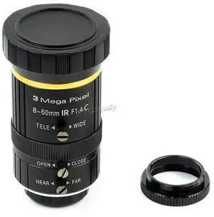 Adjustable Focal Length Industrial 8-50mm C-Mount Zoom Lens for Raspberry Pi HQ Camera, Flexible Zoom in/Out Angle of View for Pi 4 3 B B+ Zero @XYGStudy