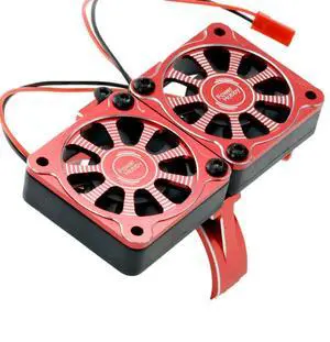 Power Hobbies Powerhobby Aluminum Heatsink 1/5 Dual High Speed Cooling Fans w/Covers (Red)