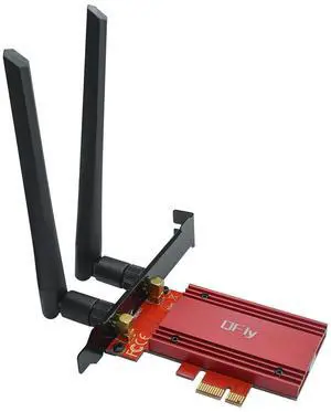 QFly AX210 PCIe WiFi 6E Card, 5400Mbps WiFi Card Bluetooth 5.3, Tri-Bands(6GHz/5GHz/2.4GHz) Wireless Network Card for PC with MU-MIMO, OFDMA, Heat Sink Support Windows 10/11 (64-bit)