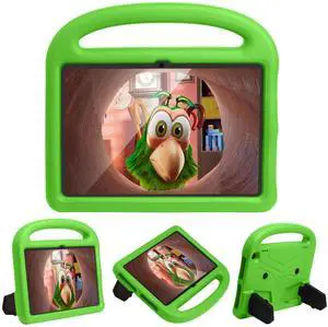 UUcovers for All-New Kindle Fire HD 8 Tablet (10th Generation, 2020 Release) and Fire HD 8 Plus Case with Handle Kickstand Kids-Friendly Lightweight Soft EVA Foam Silicone Shockproof Shell, Green