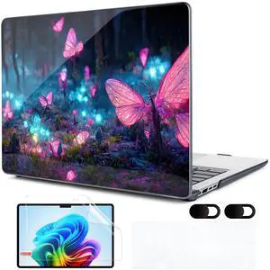 MEEgoodo Case for Microsoft Surface Laptop 13.8 inch Touchscreen 2024 (7th Edition),Clear Cover Fit Model 2036,Laptop Hard Shell with Keyboard & Webcam Cover & Screen Protector,Fantasy Forest