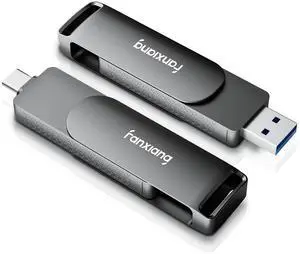 fanxiang 512GB Fast External SSD Flash Drive Up to 2000MB/s USB3.2 Gen2, 2-in-1 Dual USB A +Type-C Drive, USB Memory Stick Solid State Thumb Drive for iPhone 15/16/Android/Windows/MacPC/Laptops