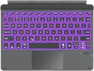 OMOTON Keyboard for Surface Go 4/3 /2/1, Bluetooth Type Cover for Surface Go, 7-Color Backlit, Ultra-Slim Wireless Keyboard with Touchpad, Built-in Rechargeable Battery