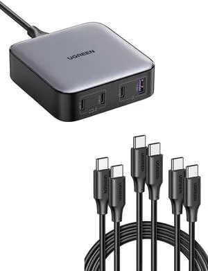 UGREEN Nexode 100W USB C Charger Bundle with 3-Pack 100W USB C Cable 6.6FT