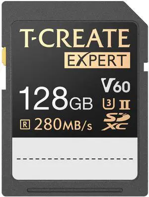 TEAMGROUP T-Create Expert 128GB SD Card UHS-II SDXC U3 V60 Read Speed up to 280MB/s, 8K 4K Recording Compatible with Canon Sony Nikon Panasonic Olympus Digital Camera TTCSDY128GIIV6001