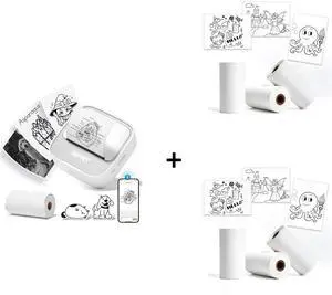 PRT Mini-Sticker Printer with 7 Rolls Sticker Paper