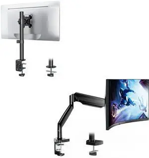 WALI Single Monitor Arm, Gas Spring Single Monitor Mount up to 35 inches and 26.4 lbs
