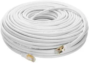 Cables Direct Online 75FT S/FTP Cat7 Copper Network Ethernet Patch Cable, Internet Wire, Compatible with PC, Laptop, Modem, Router, TVs, Printer Cord, Consoles for Home and Office (75ft, White)
