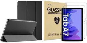 ProCase Galaxy Tab A7 10.4 2020 Case(SM-T500/ T505/ T507) Bundle with [2 Pack] Tempered Glass Screen Film Guard for 10.4 Inch Galaxy Tab A7 2020 Tablet SM-T500 SM-T505 SM-T507