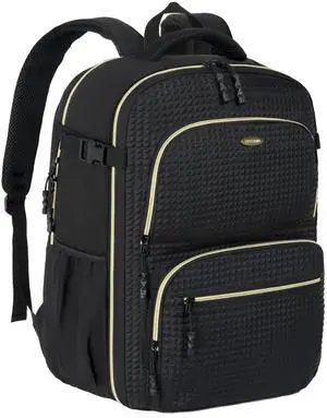 FREEAMG Travel Laptop Backpack for Men Women Laptop Back Pack With USB Charging Port Carry On Backpack for Business, College, Travel, Work (Black)