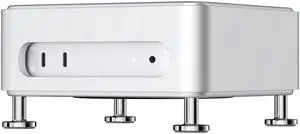 JOKItech Mac mini M4 Box Holder with Power Switch, a Tailored Aluminum Stand case with Open Space airflows, Horizontal Space-Saving Design, Patent Pending - (Silver)