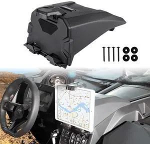 CUSAUTV X3 Electronic Device Tablet Phone Holder GPS Mount Compatible with 2017-2024 Can Am Maverick X3 / X3 Max DS MR RC Turbo R Accessories with Storage Box Organizer Tray,Replace for #715002874
