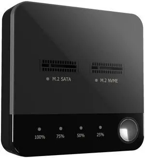 Docooler M.2 NVME/SATA Duplicator M.2 NVME/SATA SSD Cloner Dual-Bay Offline Clone Tool-Free M.2 SSD Enclosure M.2 USB C Adapter Write/Read with PC Plug and Play