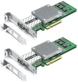 10Gtek 10Gb PCI-E NIC Network Card, with Broadcom BCM57810S Chipset, Dual SFP+ Port, PCI Express Ethernet LAN Adapter Support Windows Server/Windows/Linux/VMware, 2-Pack
