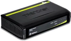 TRENDnet 5-Port Unmanaged Gigabit GREENnet Desktop Plastic Housing Switch, TEG-S5G, Plug & Play, 5 X Gigabit Ethernet Ports, 10Gbps Switching Capacity, Network Ethernet Switch, Fanless
