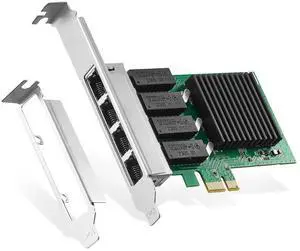 Binardat 4 Port Gigabit PCIe Network Adapter, Realtek RT8111H Controller 1000/100Mbps Ethernet LAN NIC Card for Windows/Linux/Mac