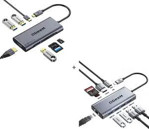SB C Hub, QGeeM USB C 4k HDMI Adapter,7 in 1 USB C Dongle,USB C Hub Ethernet,9 in 1 USB Type C Hub HDMI Multi-Port Converter Adapter