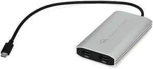 OWC USB-C to Dual HDMI 4K Display Adapter with DISPLAYLINK for Apple M1 Mac or Any Mac or PC with USB-C or Thunderbolt