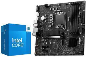 MICRO CENTER CPU Motherbard Combo - Intel core i5-14400 10 cores Desktop Processor with Integrated Intel UHD Graphics 730 and MSI PRO B760M-P DDR4 ProSeries Motherboard
