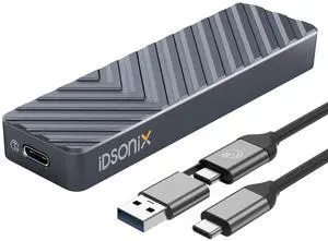 iDsonix M.2 NVME Enclosure, SATA SSD Enclosure All Aluminum Shell, USB 3.1 Gen 2 (10Gbps) Support UASP Trim, NVME SATA PCI-E M-Key&(B+M)-Key for SSD 2230/2242/2260/2280-Gray