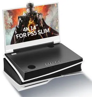 G-STORY 14" Inch IPS 4k 60Hz Portable Monitor Gaming Display Integrated with PS5 Slim(not Included) 3840×2160 with 2 HDMI Ports,FreeSync,Built-in 2 of Multimedia Stereo Speaker