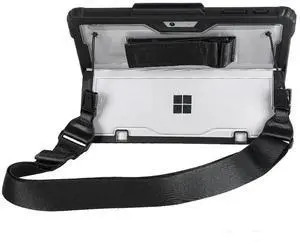 Clear Case for Microsoft Surface Pro 8 13" 2021 Tablet,Heavy Duty Rugged Hard Shell Cover with Shoulder Strap & Hand Strap&Stylus Pen Holder, Compatible with Type Cover Keyboard, (Black)