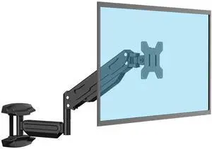Suptek Gas Spring Single Arm Monitor Wall Mount for 13-32 Inch Screens - Full Motion Adjustable Arm Holds up to 22lbs, VESA 75x75/100x100mm Bracket Compatible with Computer Monitors, LCD Displays