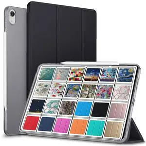 DuraSafe Cases for iPad Mini 6 8.3 Inch 2021 [ Mini 6th Gen ] A2567 A2568 A2569 MK7M3LL/A MLWL3LL/A MK7R3LL/A MK7P3LL/A MK7T3LL/A Trifold Hard Smart PC Translucent Back Cover - Black