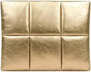 Comfyable Puffy Laptop Sleeve 15 Inch 16 Inch, Quilted Puffer Laptop Carrying Case, Pillow Pouch Compatible for MacBook Air 15 in M4 2025 & MacBook Pro 16 in M4 2024, Gold